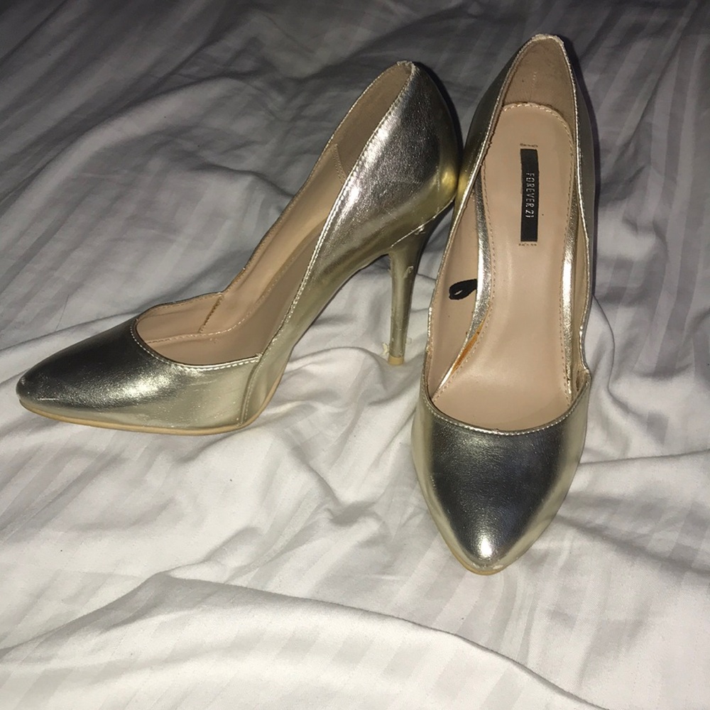 Forever 21 golden heels